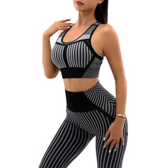 Casual Sleeveless Crop Top High Waist Leggings Seamless Yoga Set Mssza