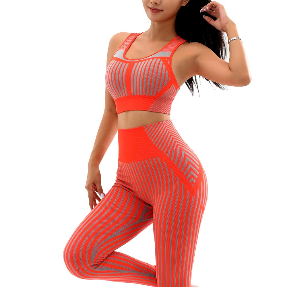Casual Sleeveless Crop Top High Waist Leggings Seamless Yoga Set Mssza