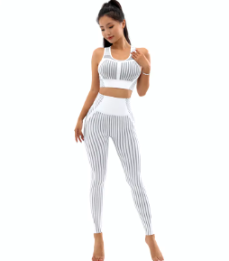 Casual Sleeveless Crop Top High Waist Leggings Seamless Yoga Set Mssza