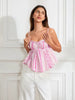Casual Sleeveless Frill Trim Strapless Slips Peplum Vest Beach Tops Mssza