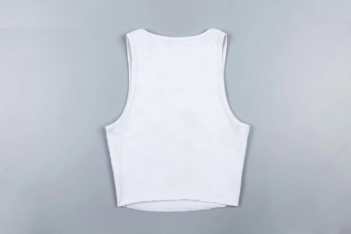 Casual Sleeveless O-Neck Short Tops Mssza