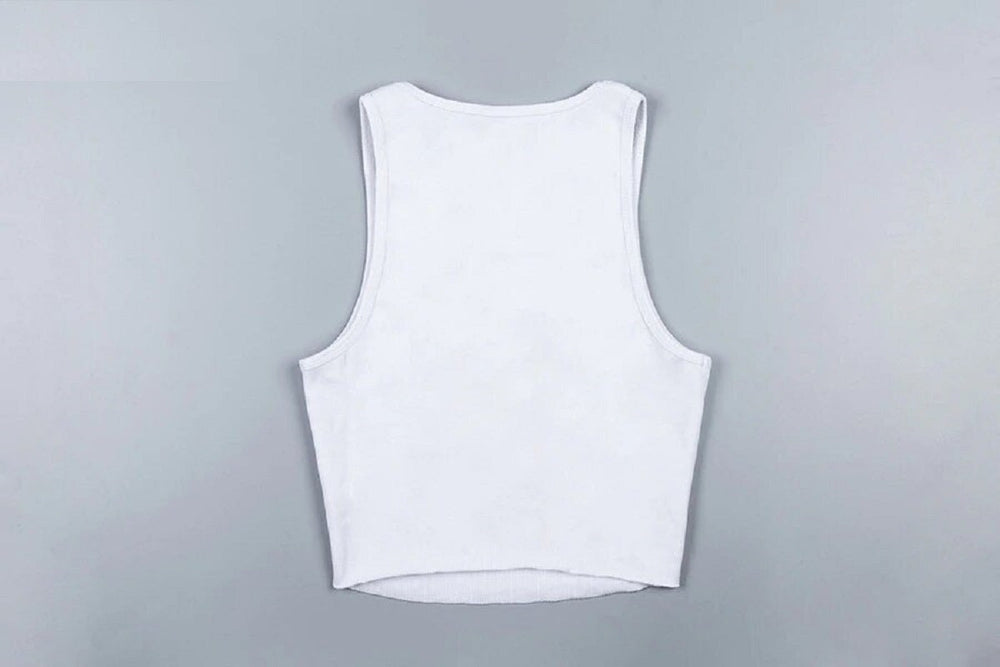 Casual Sleeveless O-Neck Short Tops Mssza