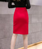 Casual Slim Fit Bodycon Button Office Knee-Length Pencil Skirts Mssza