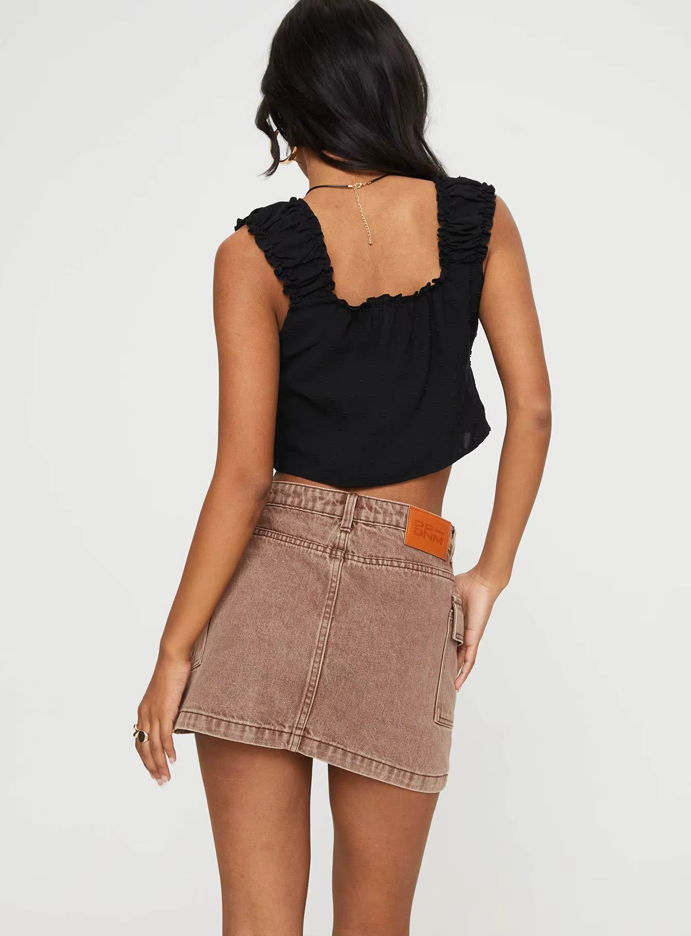 Casual Slim Fit Hip Wrapping Half length Medium Stretch Skirt Mssza