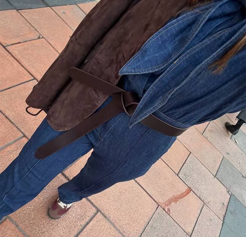 Casual Soft Comfortable Long-Sleeve Denim Jumpsuit Streetwear Mssza