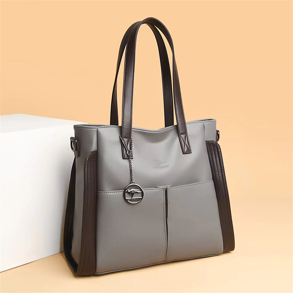 Casual Soft Leather Interior Slot Pocket Large Shopper Crossbody Messenger Bag Mssza