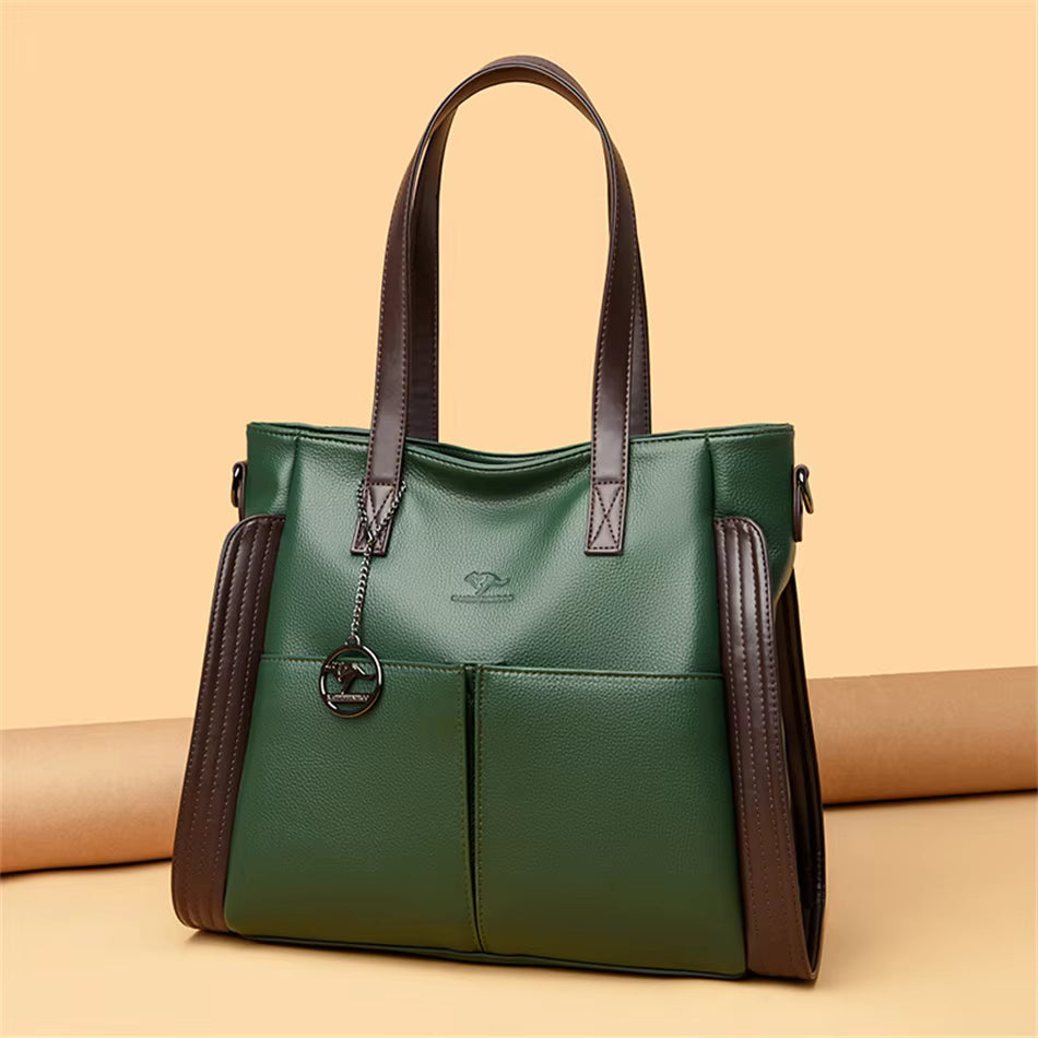 Casual Soft Leather Interior Slot Pocket Large Shopper Crossbody Messenger Bag Mssza