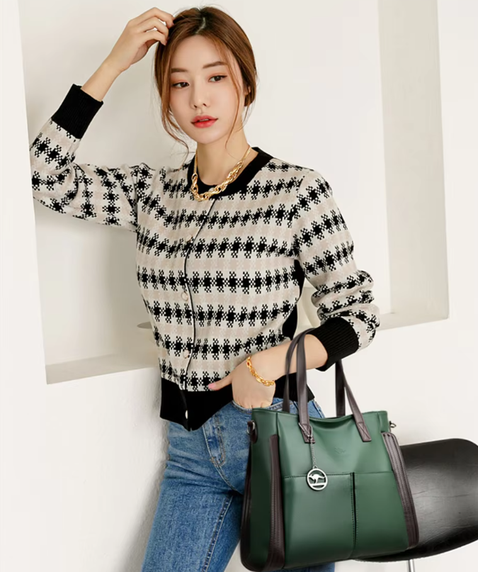 Casual Soft Leather Interior Slot Pocket Large Shopper Crossbody Messenger Bag Mssza