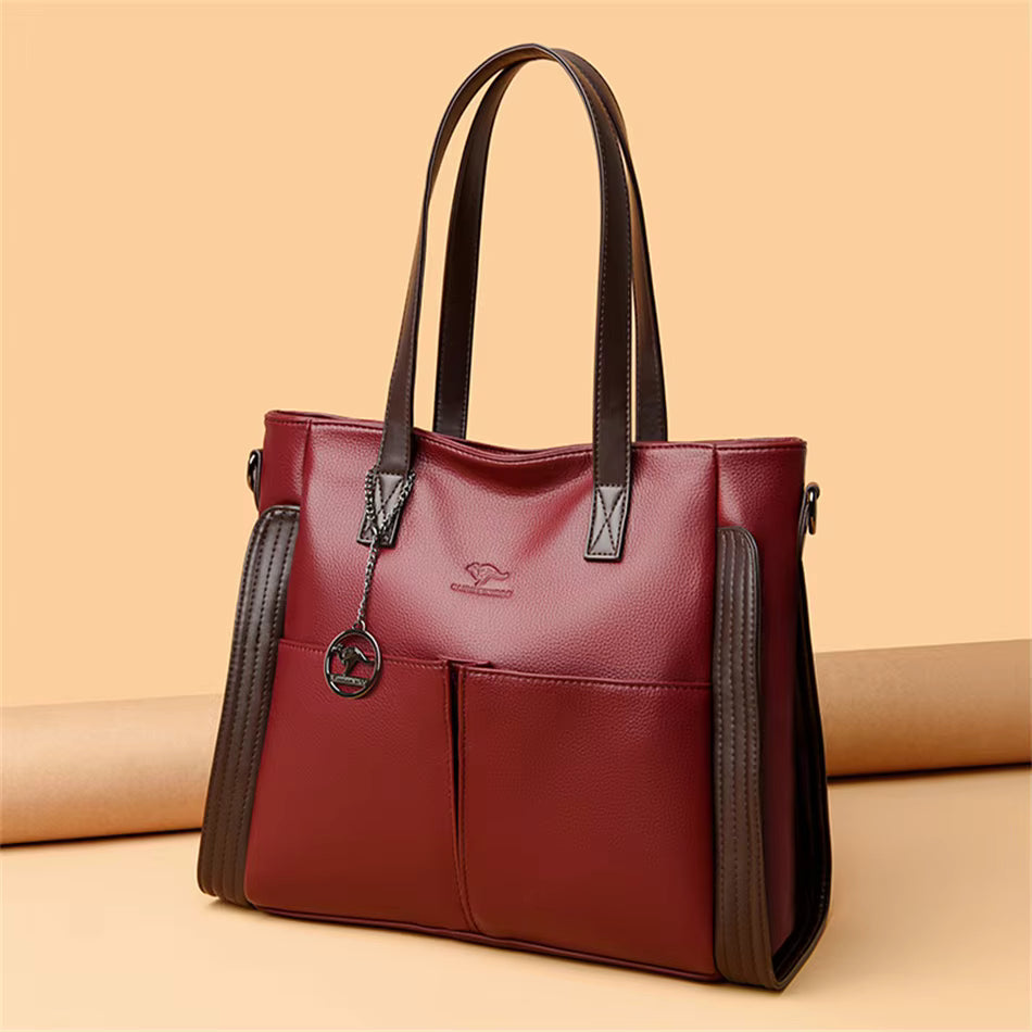 Casual Soft Leather Interior Slot Pocket Large Shopper Crossbody Messenger Bag Mssza