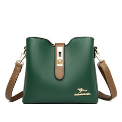 Casual Soft Leather Designer Lock Shoulder Bag Mssza