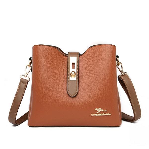 Casual Soft Leather Designer Lock Shoulder Bag Mssza