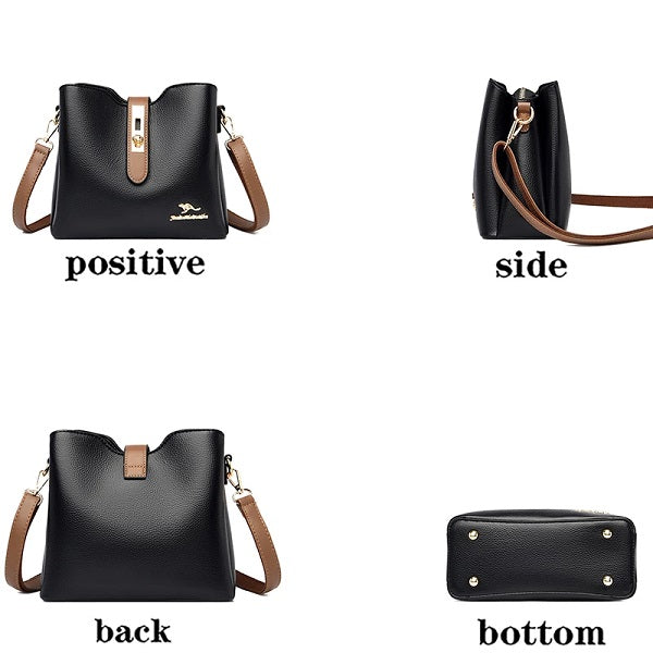 Casual Soft Leather Designer Lock Shoulder Bag Mssza