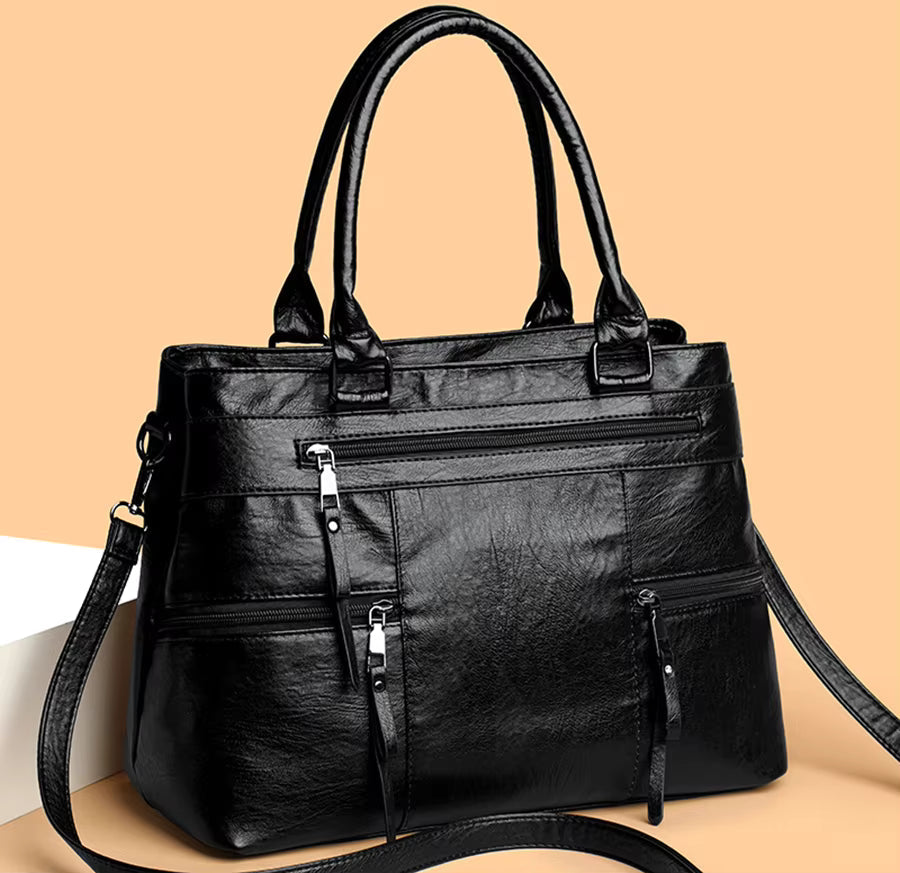 Casual Soft Leather One Shoulder Diagonal Cross Retro Pillow Handbag Mssza