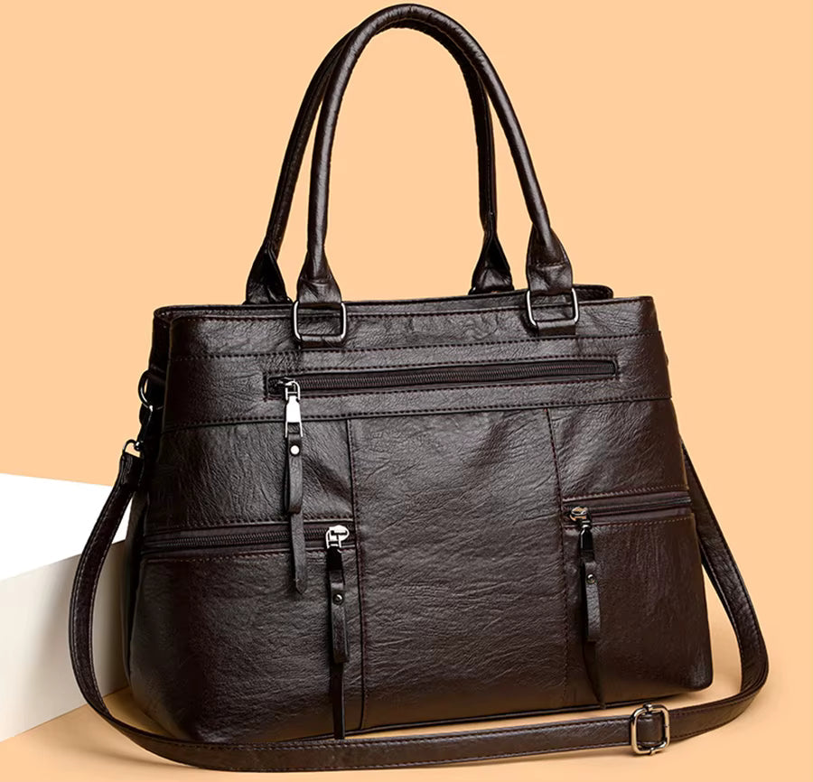 Casual Soft Leather One Shoulder Diagonal Cross Retro Pillow Handbag Mssza