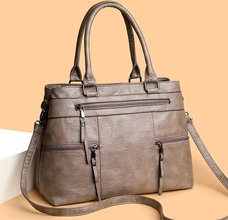 Casual Soft Leather One Shoulder Diagonal Cross Retro Pillow Handbag Mssza