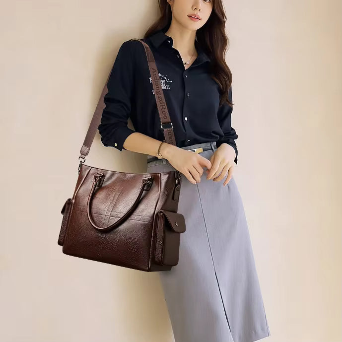 Casual Soft Leather Shoulder Large Crossbody Tote Top-Handle Bags Mssza