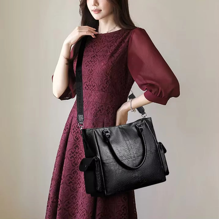 Casual Soft Leather Shoulder Large Crossbody Tote Top-Handle Bags Mssza