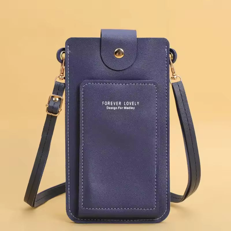 Casual Soft Leather Wallets Touch Screen Cell Phone Purse Crossbody Shoulder Strap Handbag Mssza