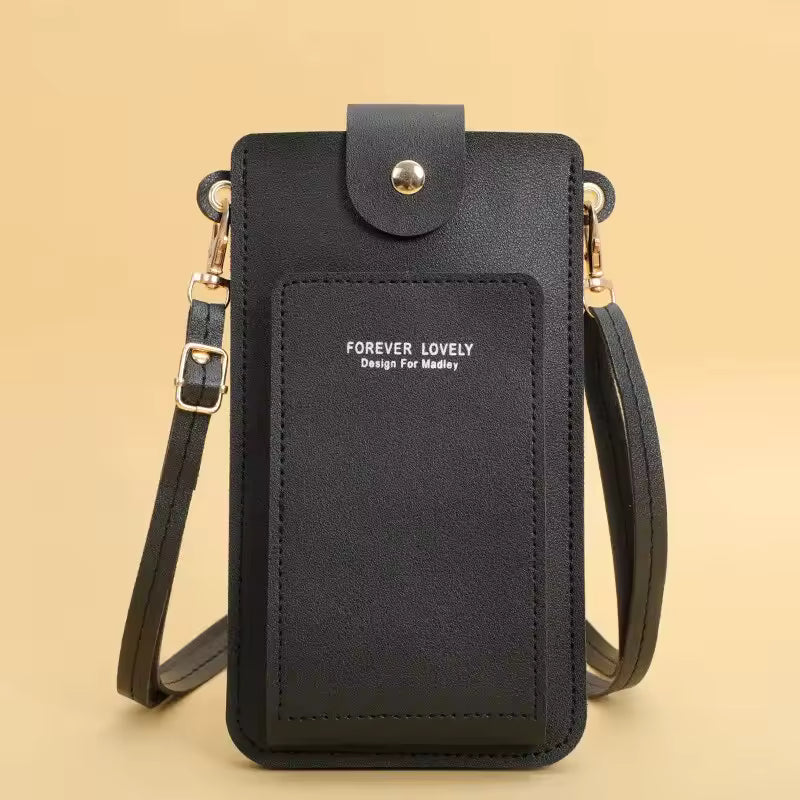 Casual Soft Leather Wallets Touch Screen Cell Phone Purse Crossbody Shoulder Strap Handbag Mssza