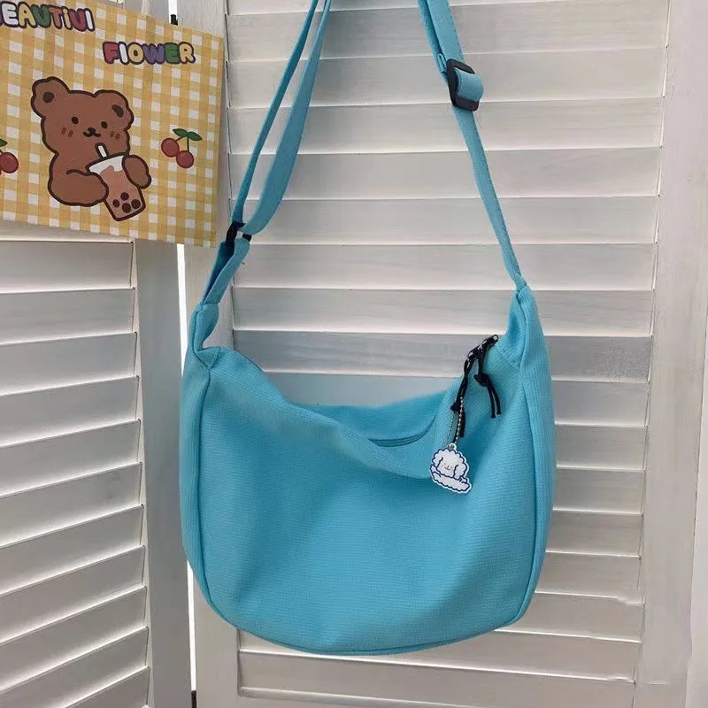 Casual Solid All-Match Simple Multifunction Handbags Large Capacity Teens Purse Crossbody Shoulder Bags Mssza