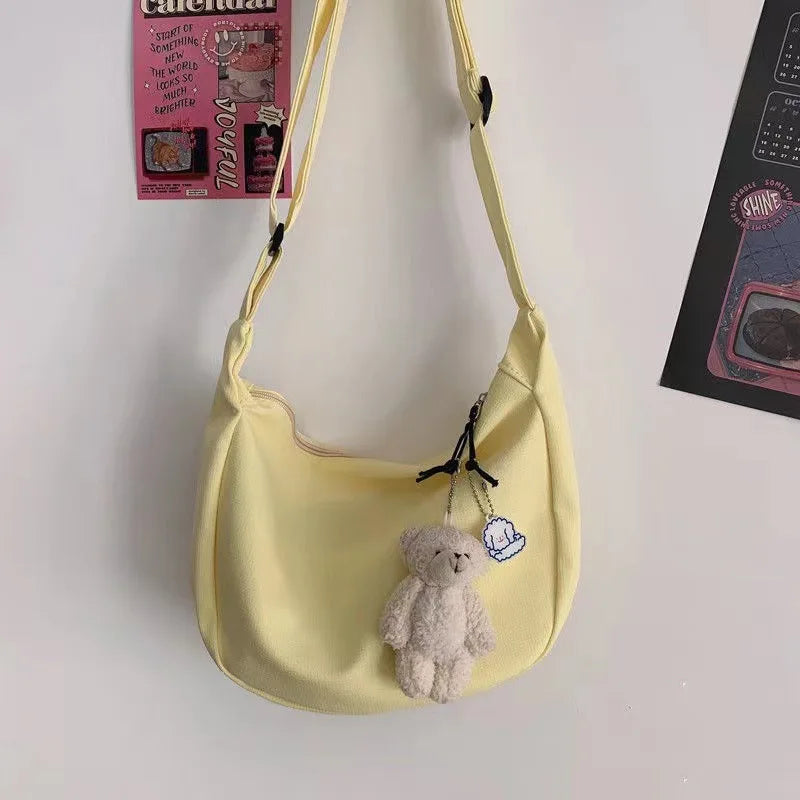 Casual Solid All-Match Simple Multifunction Handbags Large Capacity Teens Purse Crossbody Shoulder Bags Mssza