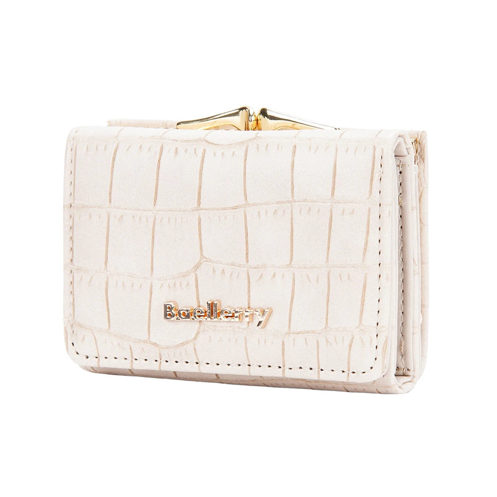 Casual Solid Coin Hasp Card Holder Pocket Crocodile Pattern Purse Photo Holder Wallet Mssza