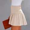 Casual Solid Color Breathable Elastic Waist Wide Leg Shorts Mssza