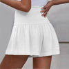 Casual Solid Color Breathable Elastic Waist Wide Leg Shorts Mssza