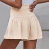Casual Solid Color Breathable Elastic Waist Wide Leg Shorts Mssza