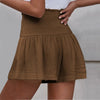 Casual Solid Color Breathable Elastic Waist Wide Leg Shorts Mssza