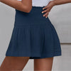 Casual Solid Color Breathable Elastic Waist Wide Leg Shorts Mssza