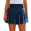 Casual Solid Color Breathable Elastic Waist Wide Leg Shorts Mssza