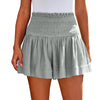 Casual Solid Color Breathable Elastic Waist Wide Leg Shorts Mssza