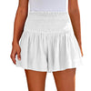 Casual Solid Color Breathable Elastic Waist Wide Leg Shorts Mssza