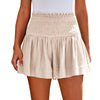 Casual Solid Color Breathable Elastic Waist Wide Leg Shorts Mssza
