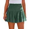 Casual Solid Color Breathable Elastic Waist Wide Leg Shorts Mssza