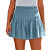 Casual Solid Color Breathable Elastic Waist Wide Leg Shorts Mssza