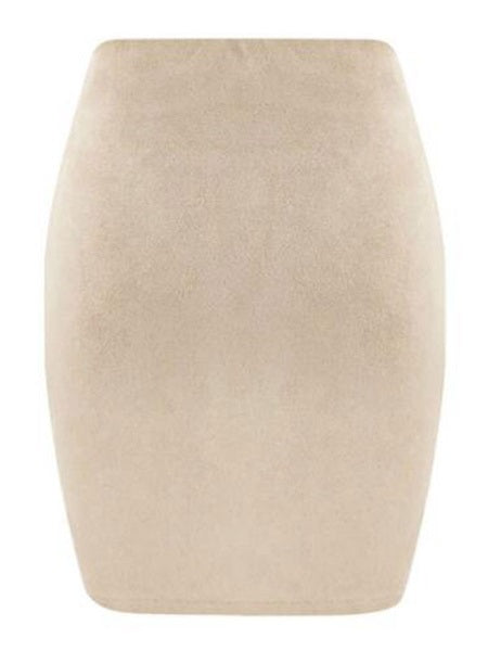 Casual Solid Color Cotton Blend Skirt Mssza