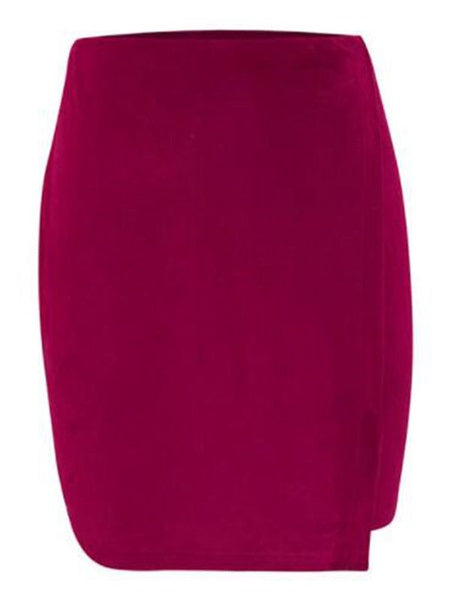 Casual Solid Color Cotton Blend Skirt Mssza