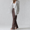 Casual Solid Color Elastic Binding Foot Cotton Line High Wasit Pocket Pants Mssza