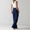 Casual Solid Color Elastic Binding Foot Cotton Line High Wasit Pocket Pants Mssza