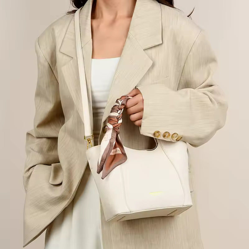 Casual Solid Color Shoulder High-Quality Portable Fashionable and Easiest Bucket Crossbody Bag Mssza