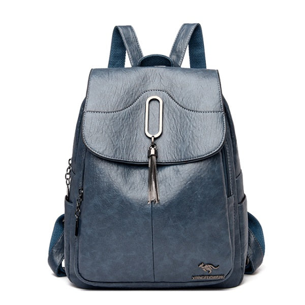 Casual Solid Color Travel Backpack Retro Bag Mssza