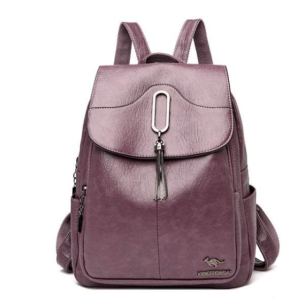 Casual Solid Color Travel Backpack Retro Bag Mssza