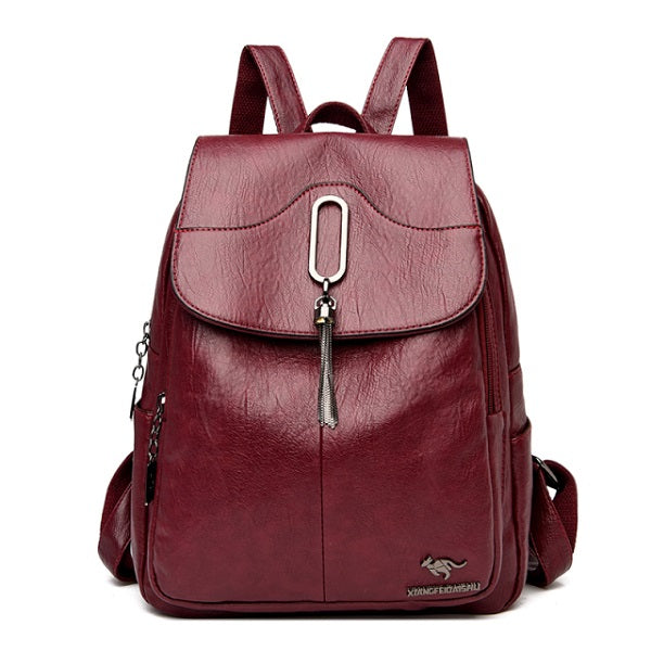Casual Solid Color Travel Backpack Retro Bag Mssza