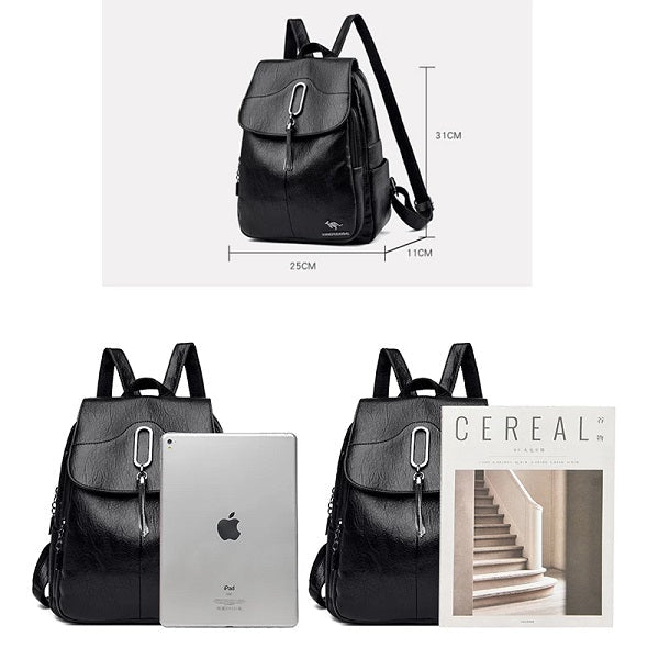 Casual Solid Color Travel Backpack Retro Bag Mssza