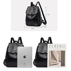 Casual Solid Color Travel Backpack Retro Bag Mssza