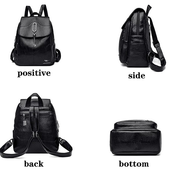 Casual Solid Color Travel Backpack Retro Bag Mssza