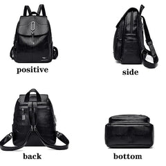 Casual Solid Color Travel Backpack Retro Bag Mssza