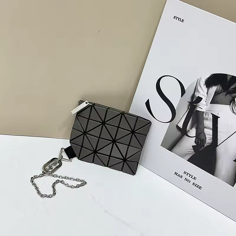 Casual Solid Geometric Design Compact For Key Versatile Coin Card Storage Wallet Mssza
